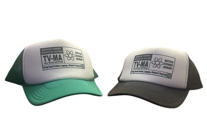 "TV-MA Motion Sickness Advisory" Two-Tone Trucker Hat