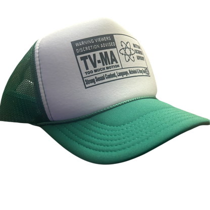 "TV-MA Motion Sickness Advisory" Two-Tone Trucker Hat