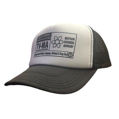 "TV-MA Motion Sickness Advisory" Two-Tone Trucker Hat
