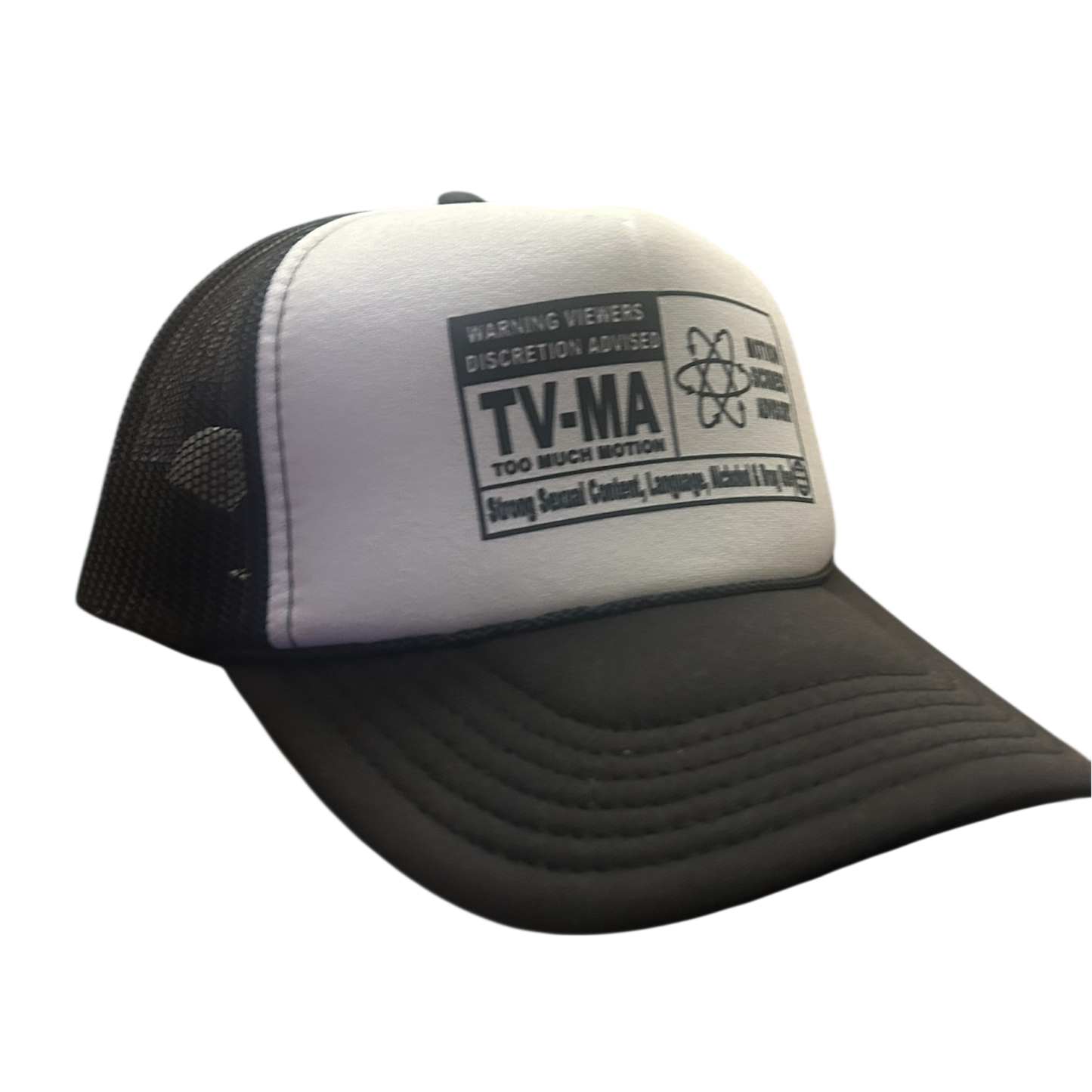 "TV-MA Motion Sickness Advisory" Two-Tone Trucker Hat