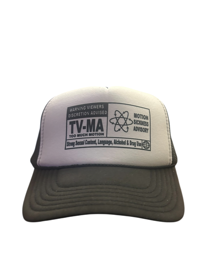 "TV-MA Motion Sickness Advisory" Two-Tone Trucker Hat