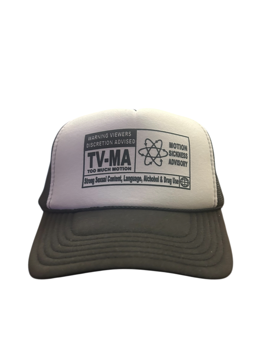 "TV-MA Motion Sickness Advisory" Two-Tone Trucker Hat